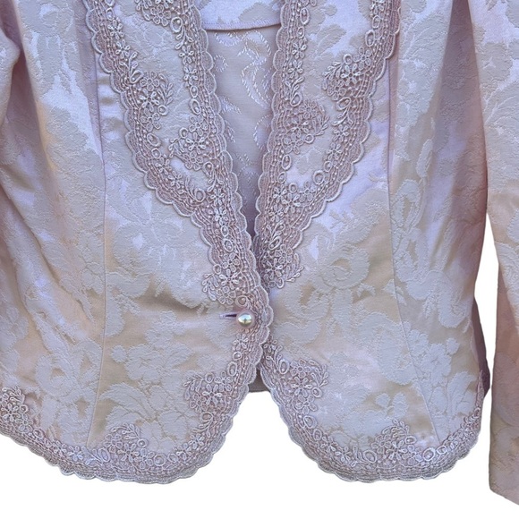 VTG NOS Nah Nah Collections Victorian Lolita Style Dressy Blazer Pink Pearl 12 - Picture 3 of 14